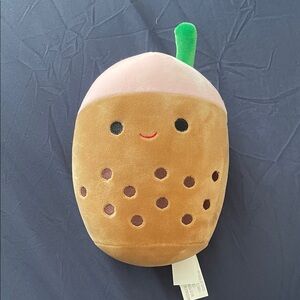 Squishmallows Tan and Pink Bubble Tea Plush